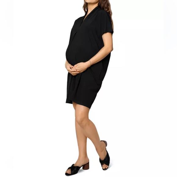Ingrid & Isabel Everywhere Maternity Tunic Dress Black Size Medium - Picture 12 of 13